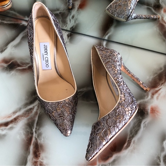 Jimmy Choo Romy 100 Satin Lace Court Shoes Stiletto Heels Women's Size 36 - Picture 13 of 14